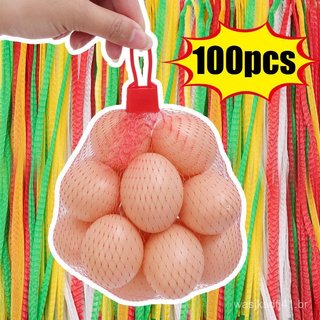 100 Unidades De Sacos De Malha Para Frutas E Vegetais-Saco Elástica Com Fivela-Bolso Embalagem De Do Mercado-Bolsa De Ar