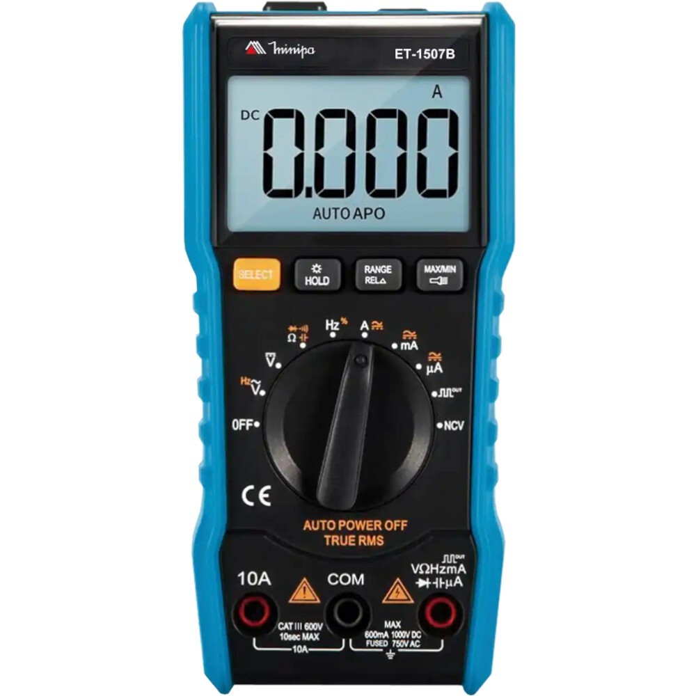 Multímetro digital portátil 600 volts CAT III - ET-1507B - Minipa