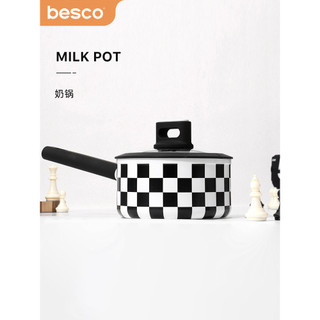 BESCO xadrez pote de leite antiaderente pote de suplemento alimentar para bebê pedra médica pequena panela de sopa macar