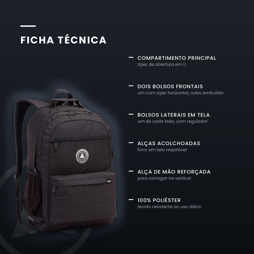 Mochila Masculina Seanite 18" SNT Básica 20L — imagem 2 de 2