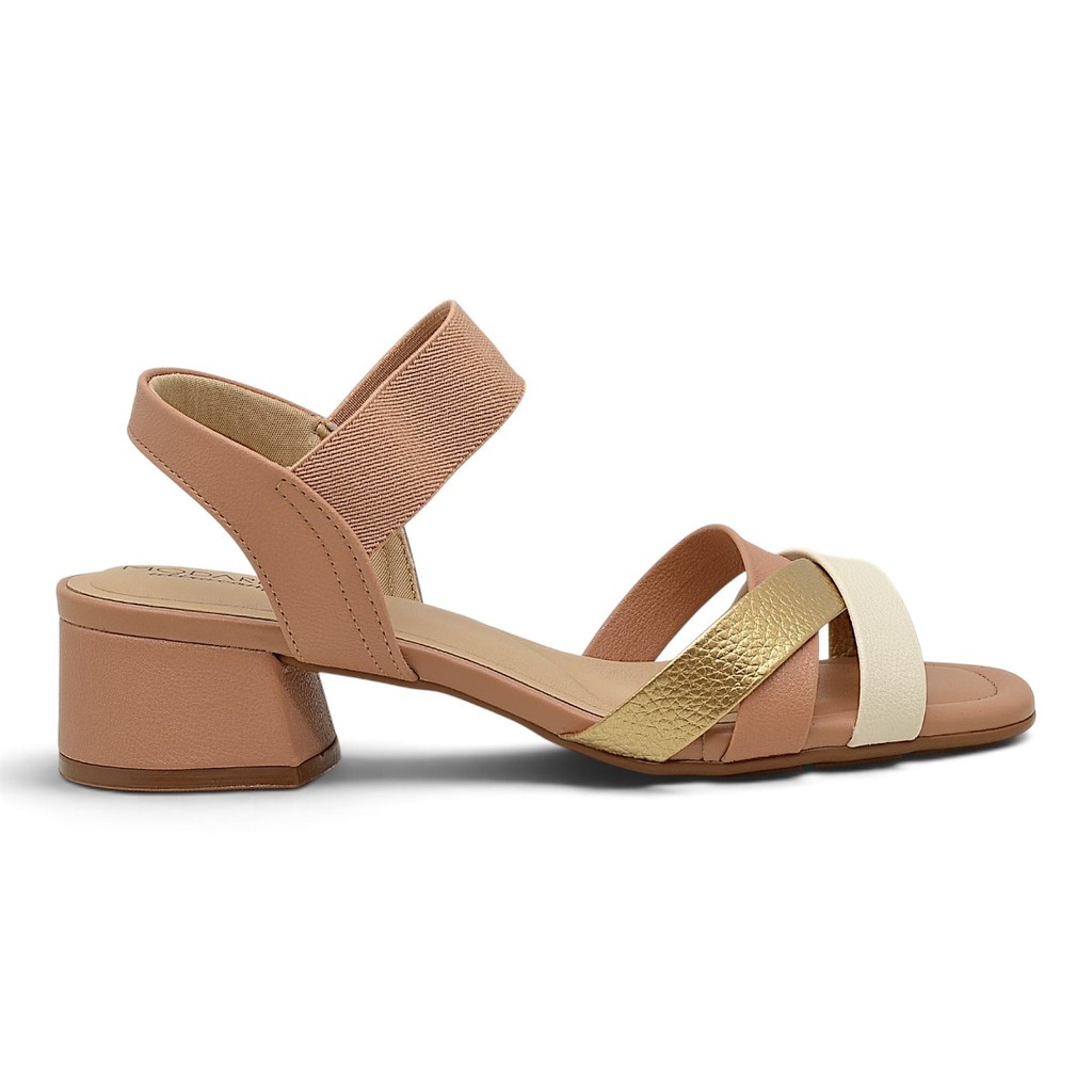 Sandalia Modare Salto Grosso Baixo Confortavel Elastico