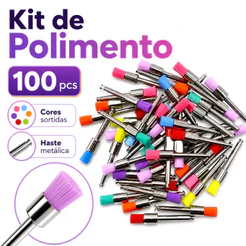 Kit 100pcs Escova de Polimento Nylon Taça e Ponta Contra Ângulo Baixa Rotação Limpeza e Brilho Pronta Entrega