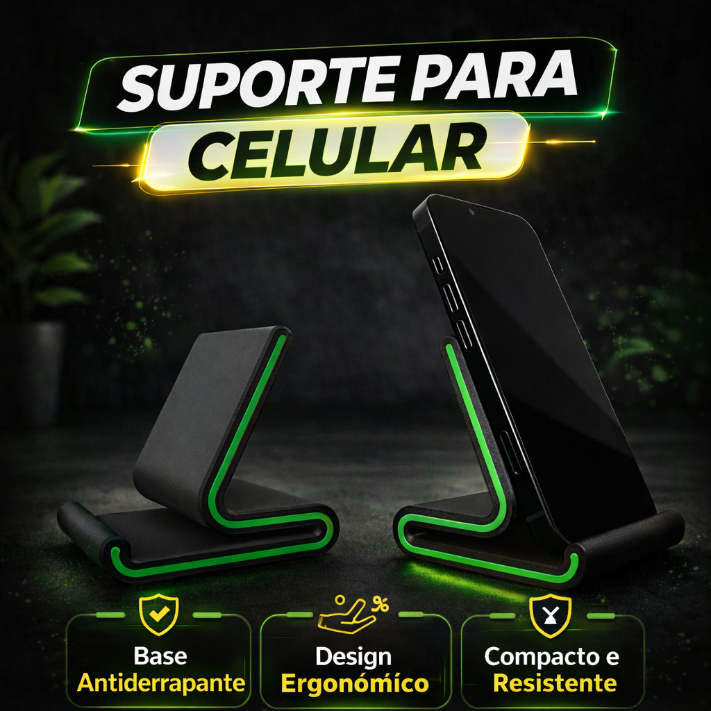 Suporte Para Celular De Mesa Base Antiderrapante Apoio Para Smartphone Compacto e Resistente Smartphone Home Office