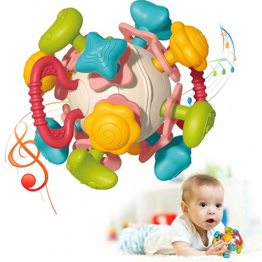 Bola De Desenvolvimento Sensorial E Agarrar : Mordedor De Silicone Para Bebê De 11 Cm , Brinquedo Leve Fácil De Mastigar
