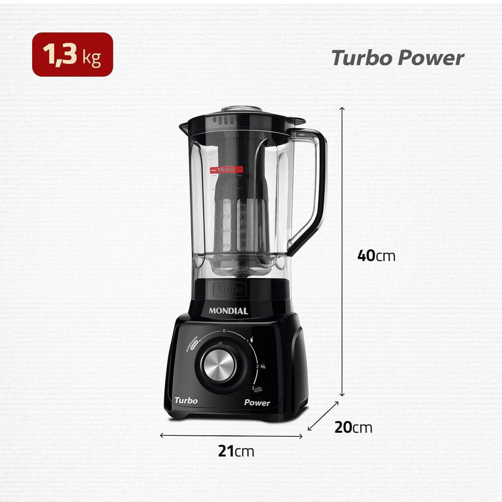 Liquidificador Mondial L-99FB 3 Velocidades 2,2L 550W · foto 2