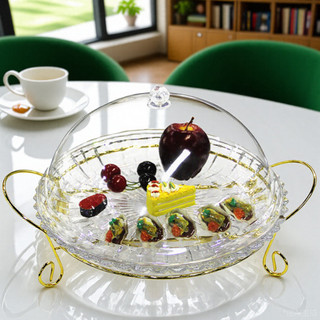 Jinxinh talheres de vidro cristal prato frutas com tampa Buffet mesa comida expositor estilo comercial café da manhã res