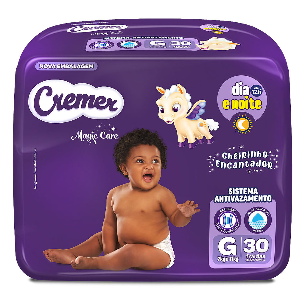 Fralda Cremer Mega Tamanho G 30 Unidades