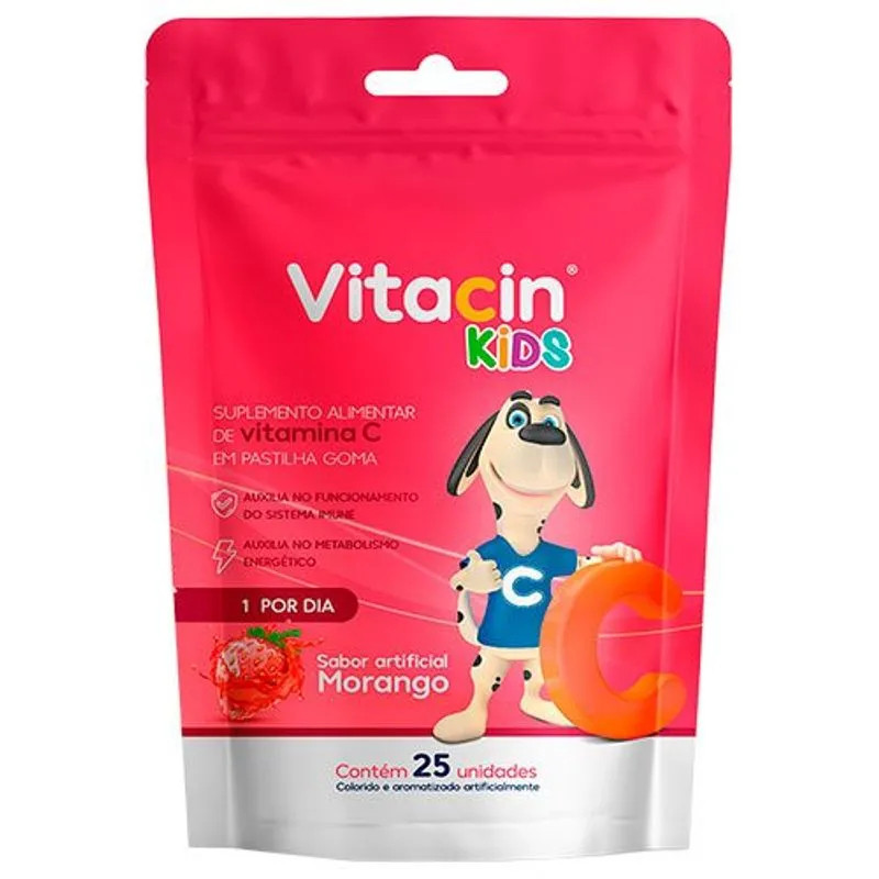 Vitacin Kids 30mg Sache 25 Gomas Sabor Morango