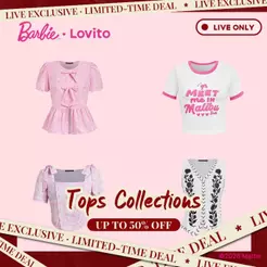 Barbie™ X Lovito Blusa Feminina Casual Promoção Especial Primavera/Verão