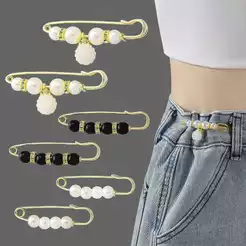 Broche de Roupa Feminino Ajustador de Calça Metálico Elegante Antideslizamento Acessório de Moda Colorido