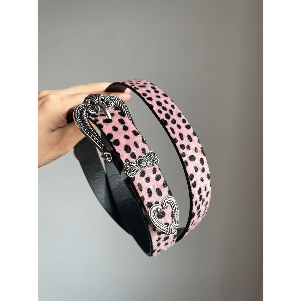 Retro estilo étnico cinto europeu americano leopardo impressão cinto feminino doce legal quente menina cinto de couro na