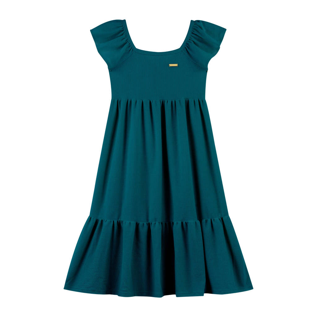 Vestido Midi Infantil Menina Malha Tricô Colorittá Verde
