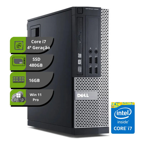 Pc Desktop Dell 9020 Mini Core I7 16gb Ssd 480gb Win 11 Pro 127/220v