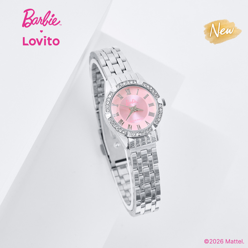(New Arrival) Barbie™ X Lovito Relógio De Quartzo Com Corrente Elegante QWBL6PAD047
