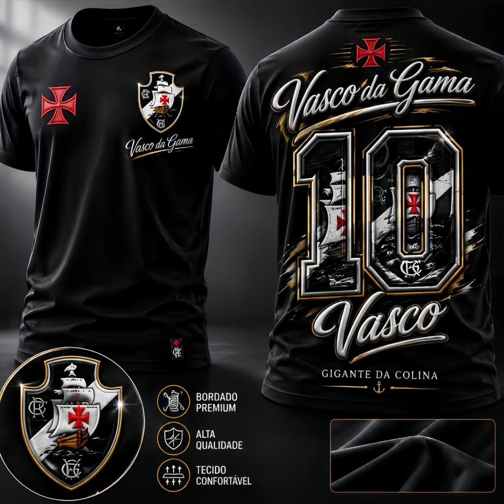 Camiseta Masculina Urbana Estampa Vintage Náutica No Verso Tecido Algodão Macio Uso Diário Lazer Preto e Branco