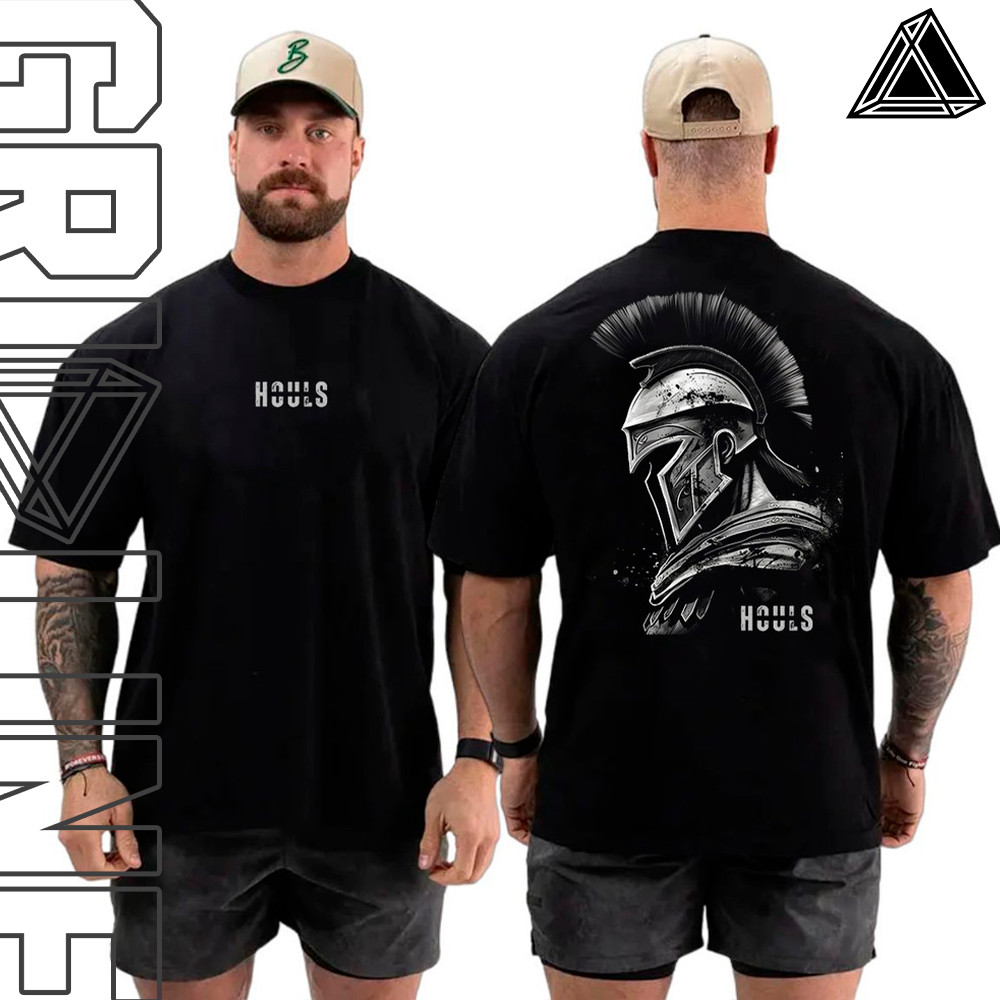 Camiseta Oversized Musculação Guerreiro Spartano  Grande Algodão Streetwear Treino Academia