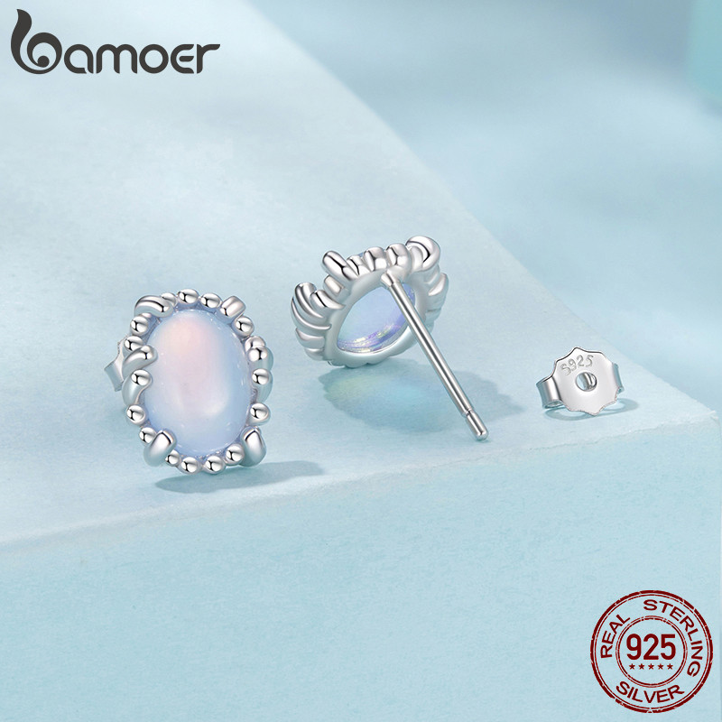 Brincos De Prata Esterlina 925 Bamoer, Série De Zircônia Única, Joias Da Moda Para Presente Feminino · foto 2