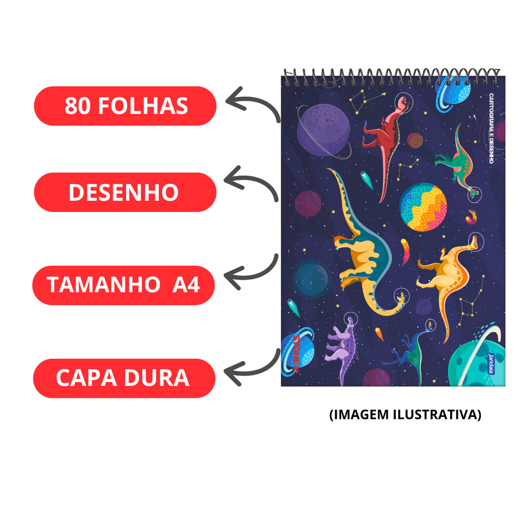 Kit com 2 Cadernos De Desenho 80 Folhas Stone - JANDAIA · foto 2