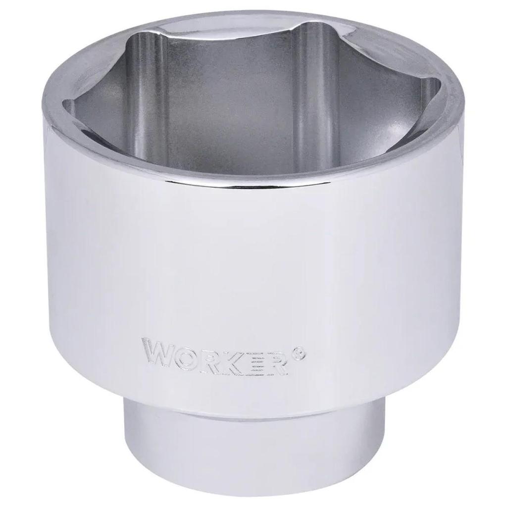 Soquete Sextavado 65mm Encaixe 3/4'' Aço Cromado Worker