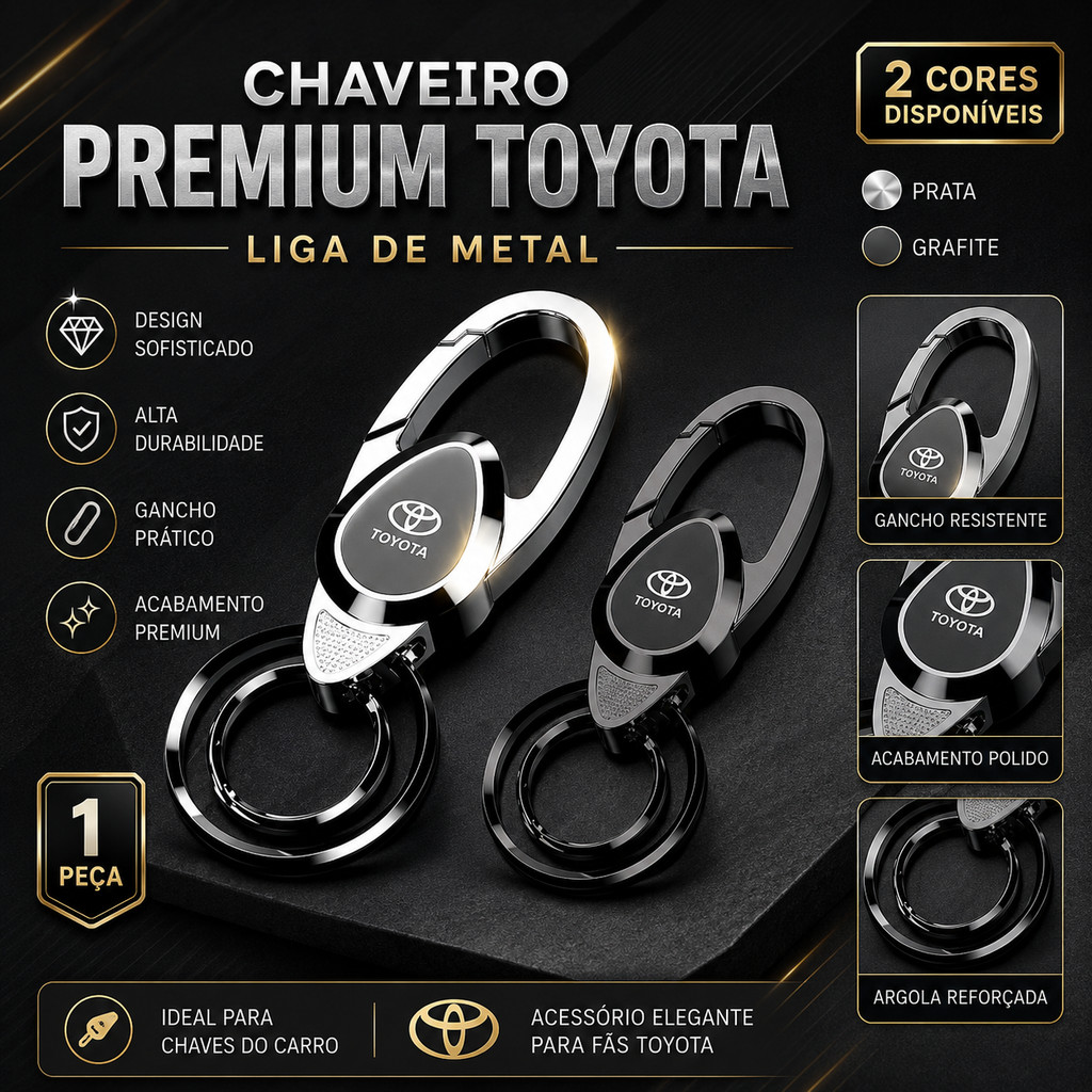 Chaveiro De Carro De Liga De Zinco De Luxo Porta-Chaves De Anel Duplo Para Toyota Corolla Altis Camry RAV4 Yaris Vios Hi