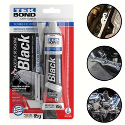 Adesivo De Silicone Neutro Alta Performance Alta Temperatura Oximico Tekbond Preto Black 85G