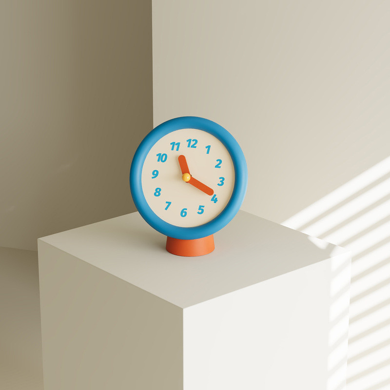 Relógio simples criativo Retro relógio de mesa azul dos desenhos animados sala estar casa quarto decoração Desktop W
