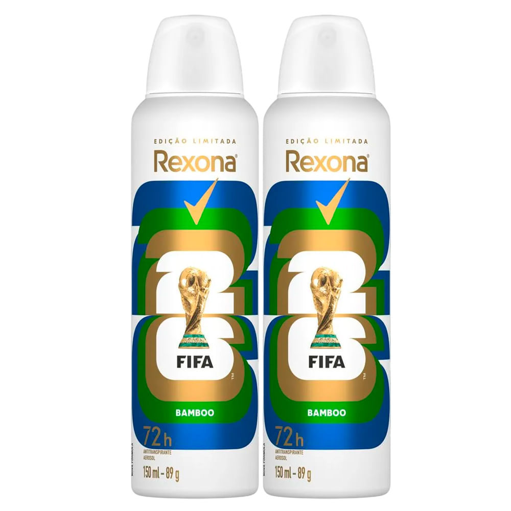 Kit Desodorante Aerosol Rexona Bamboo 150ml - 2 unidades