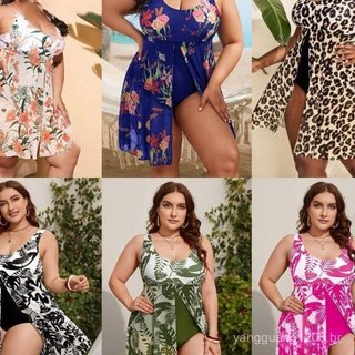  XT Maiô conservador plus size de uma peça adequado para mulheres plus size estilo/maiô feminino de uma peça