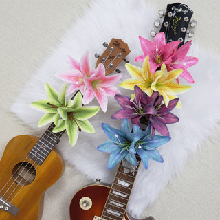 Simulação flor guitarra acústica elétrica Universal capo guitarra Ukulele Folk grão de madeira capo