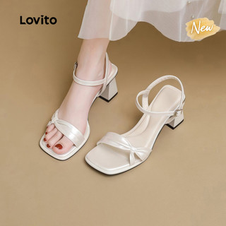 (New Arrival) Lovito Elegante Salto Bloco 3‑4cm Feminino Aberto Parte Superior Oca Para Trabalho Escritório HEFB127FX043