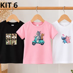 Kit 3 Camisetas Infantil do 2 ao 14 Delicadas Lindas Envio Imediato Dia Das Crianças Escola Promoção