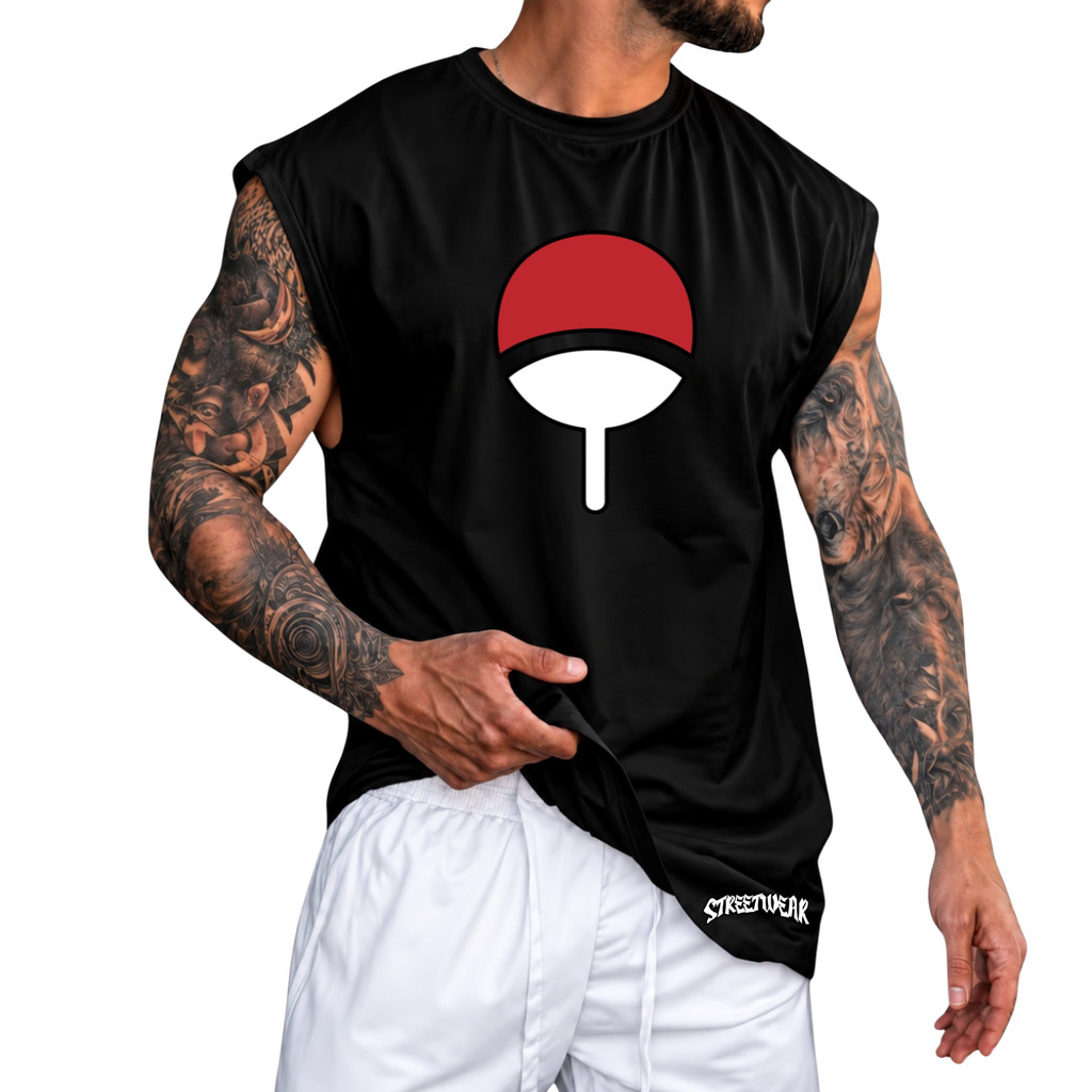 Regata Machão Oversized 100% Algodão Camiseta Cavada Anime Desenho Streetwear Praia Academia Passeio
