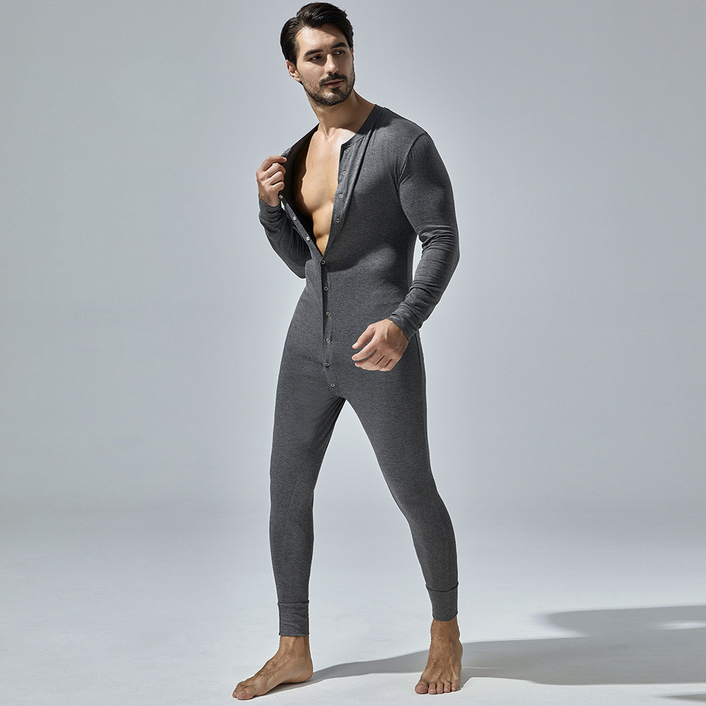 Novos pijamas masculinos de uma peça estilo europeu americano roupas de Fitness em casa calças de uma peça masculinas