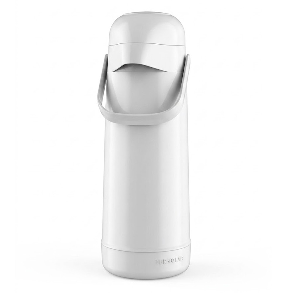 Garrafa Térmica Pressão Café Quente Frio 1L Branca Termolar