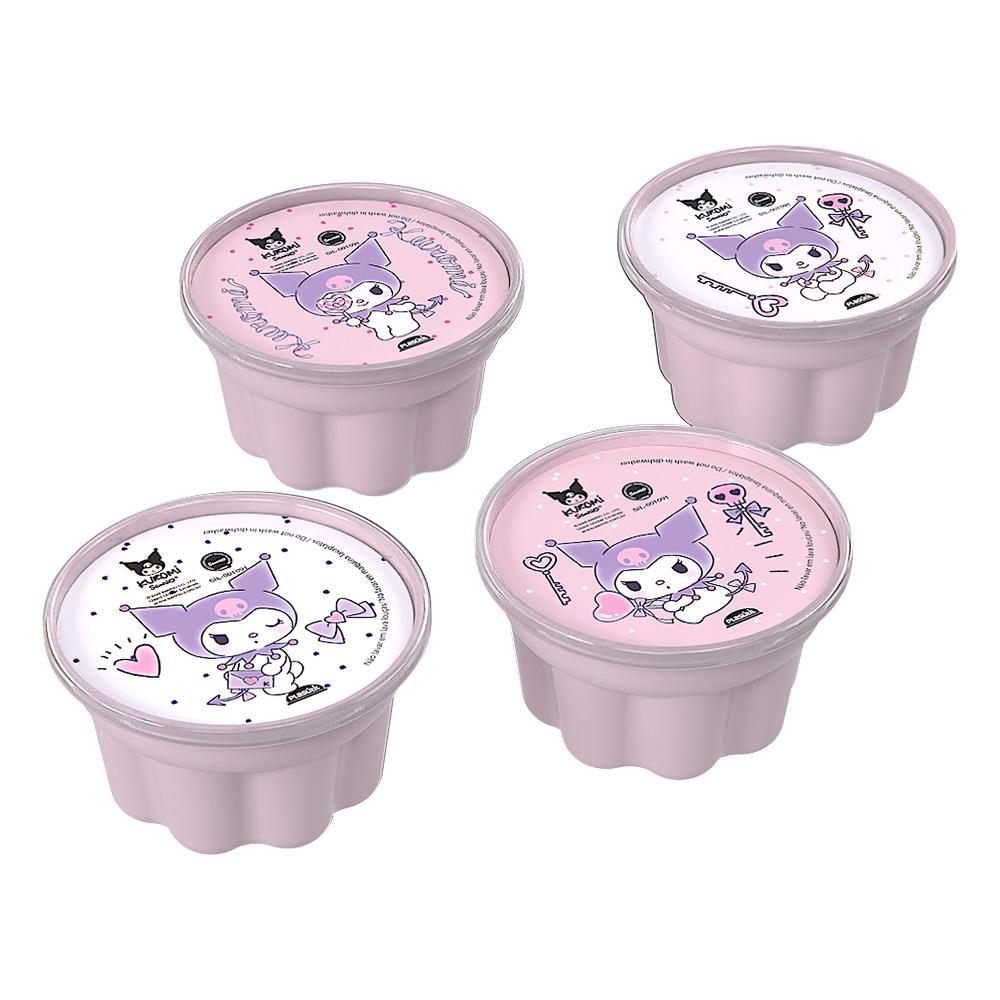 Kit Kuromi 4 Potes Forma Gelatina Sobremesa Plasútil