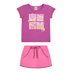 Conjunto Infantil Menina Docinhos Elian Rosa