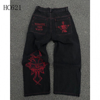 Calça Jeans Baggy Estilo Gótico Vintage com Estampa Americana, Tendência Y2K, Hip Hop de Rua, Para Casal, Harajuku, Joke