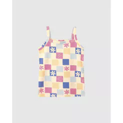 Regata Infantil Menina Alça Fina Estampada Em Algodão Malwee Kids