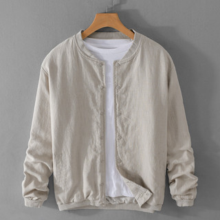 Casual algodão linho jaqueta masculina novo estilo chinês gola alta gola de beisebol primavera verão estilo fino Ramie l