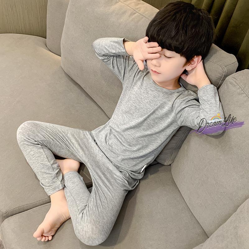 Meninos roupas de outono calças compridas Modal fino primavera outono puro algodão meninos pijamas do bebê grandes menin