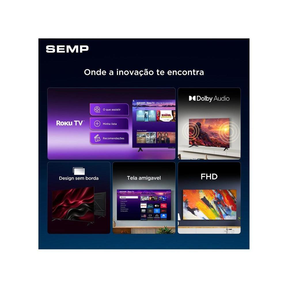 Smart TV 32" Semp Full HD LED 32S42R Roku 2026 — imagem 2 de 2