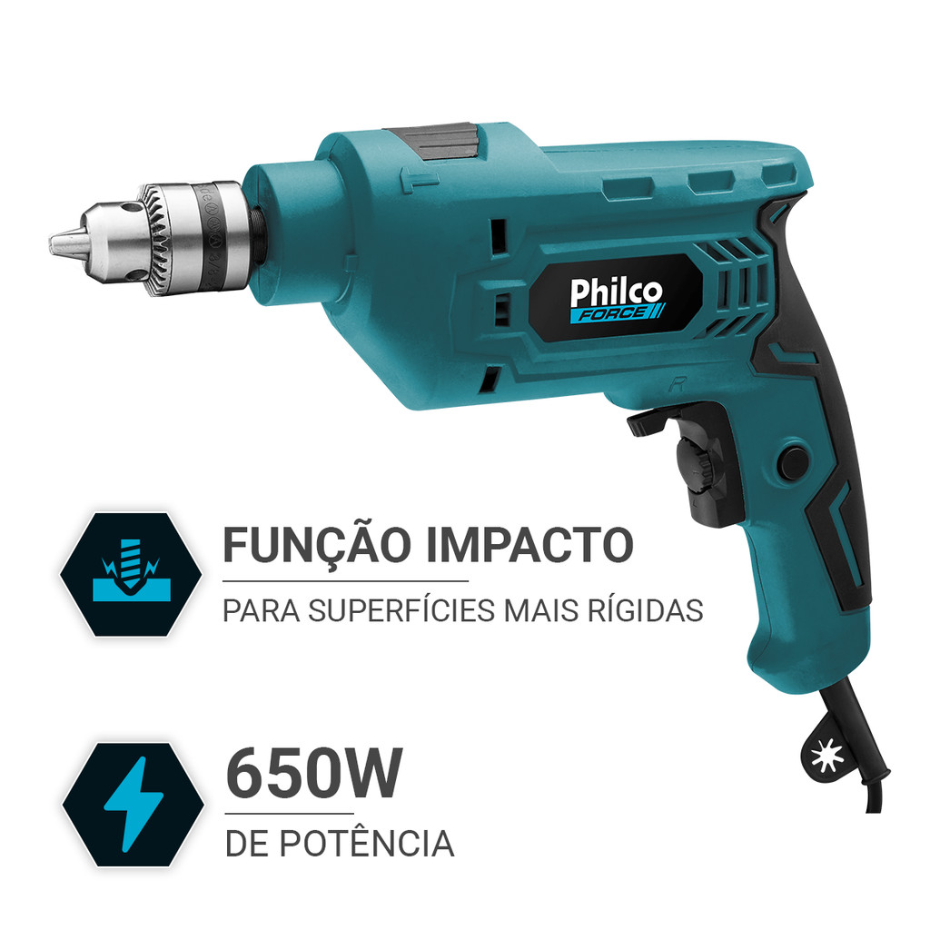 Furadeira Philco Force 650W 2800RPM com Maleta PFU01M · foto 2