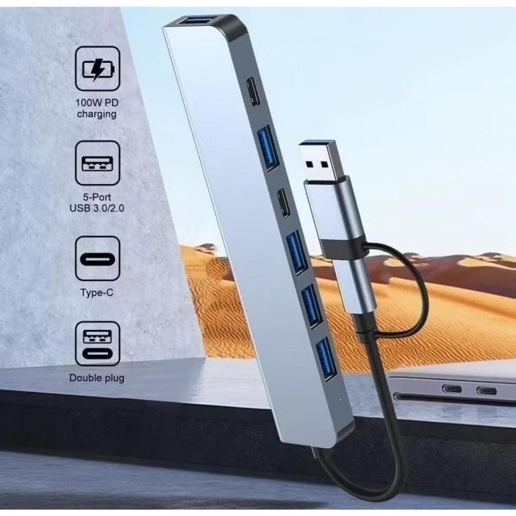 Hub USB Type C 8 Em 1 Com Leitor De Cartão Divisor 3.0 2.0 SD TF Docking Station BOMBOM