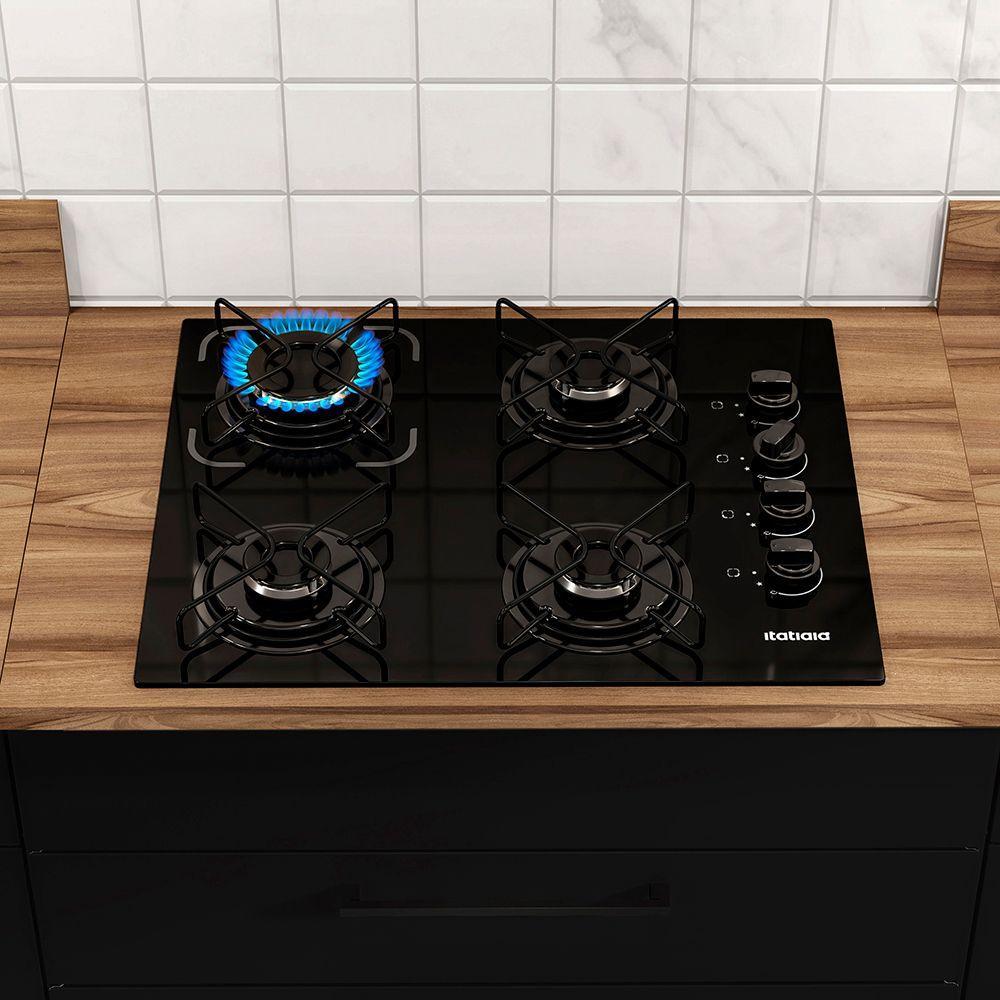 Cooktop Itatiaia Essencial 4 Bocas Vidro Preto Bivolt 3700000192 · foto 2