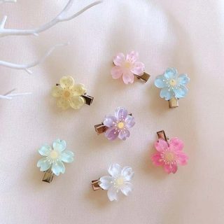 Pequeno fresco doce flor de cerejeira grampo de cabelo estilo japonês grampo de cabelo feminino franja clipe lateral que