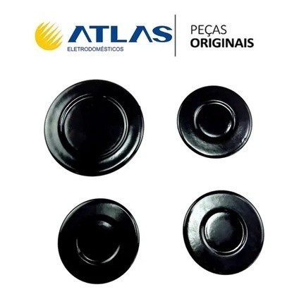 Tampinhas Espalhador Bocas Fogão Atlas Utop Glass 4 Bocas