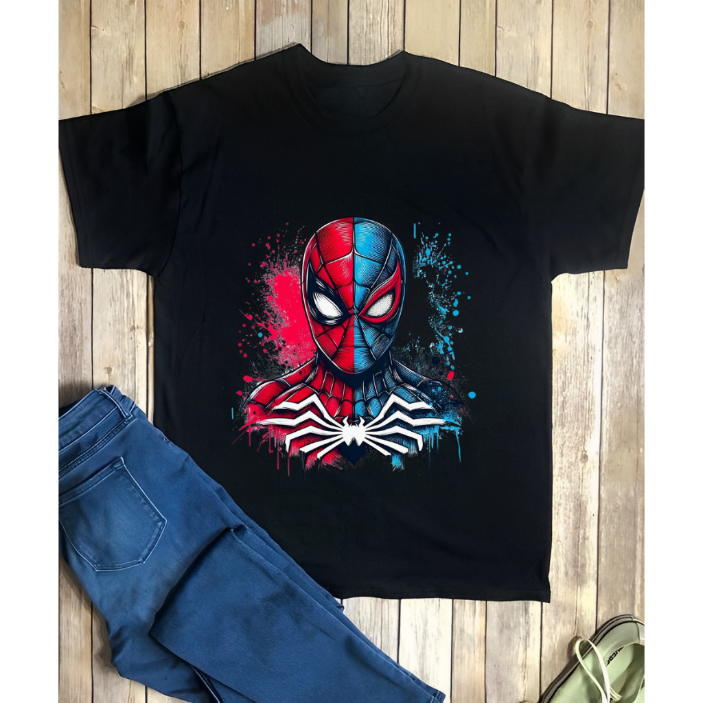 Camiseta Infantil Menino Aranha com Estampa Personagens Confortável 100% Algodão Kids