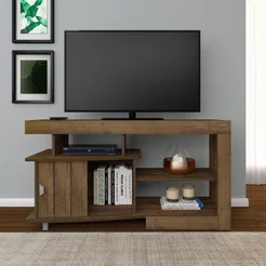 Rack Moderno para TV até 50 Polegadas MDF 122cm 1 Porta Royal Marrom Pinho