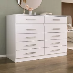 Cômoda 10 -Gavetas Alexia - Yescasa Branco Branco