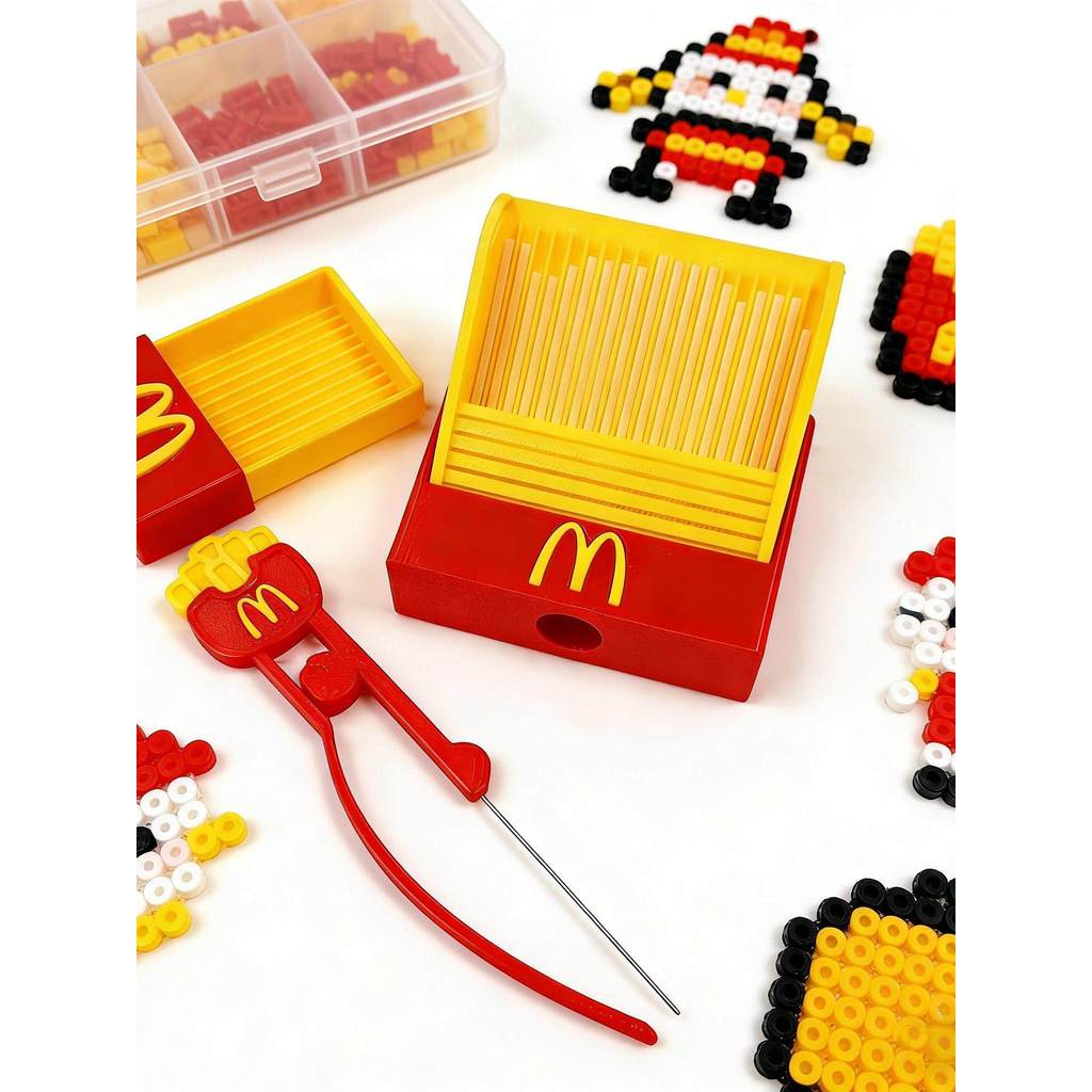 Novo conjunto de espátula de feijão mcdonald's mcdonald's, caneta única, agulha de feijão, caixa de armazenamento especi